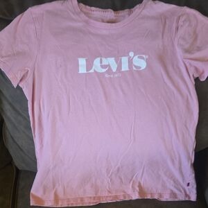 Levi's Soft Pink Tee with White Loho Size M